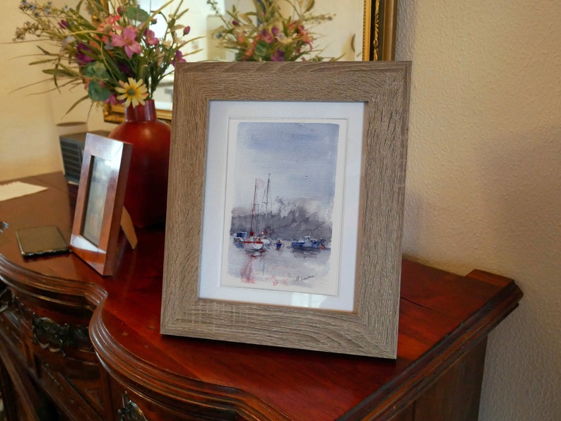 Anchorage Yacht Print. Sailing Poster. Gifts For Him. Hand Painted Art. birthday gift