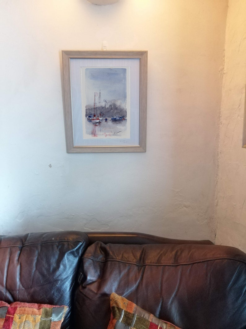 Anchorage Yacht Print. Sailing Poster. Gifts For Him. Hand Painted Art. birthday gift