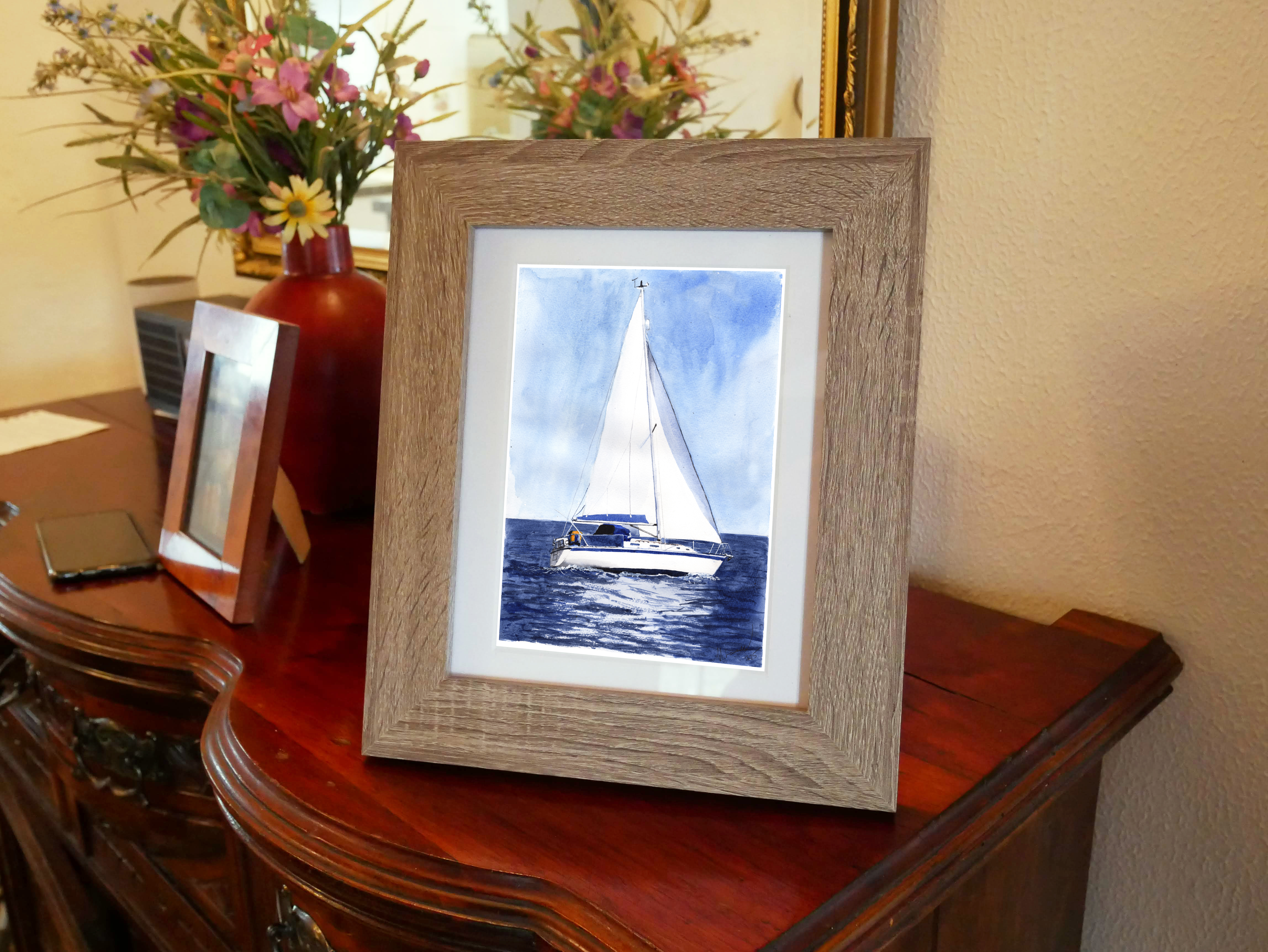 Westerly Fulmar Yacht Print. Westerly Poster. Gifts For Him. Hand Painted Art. birthday gift