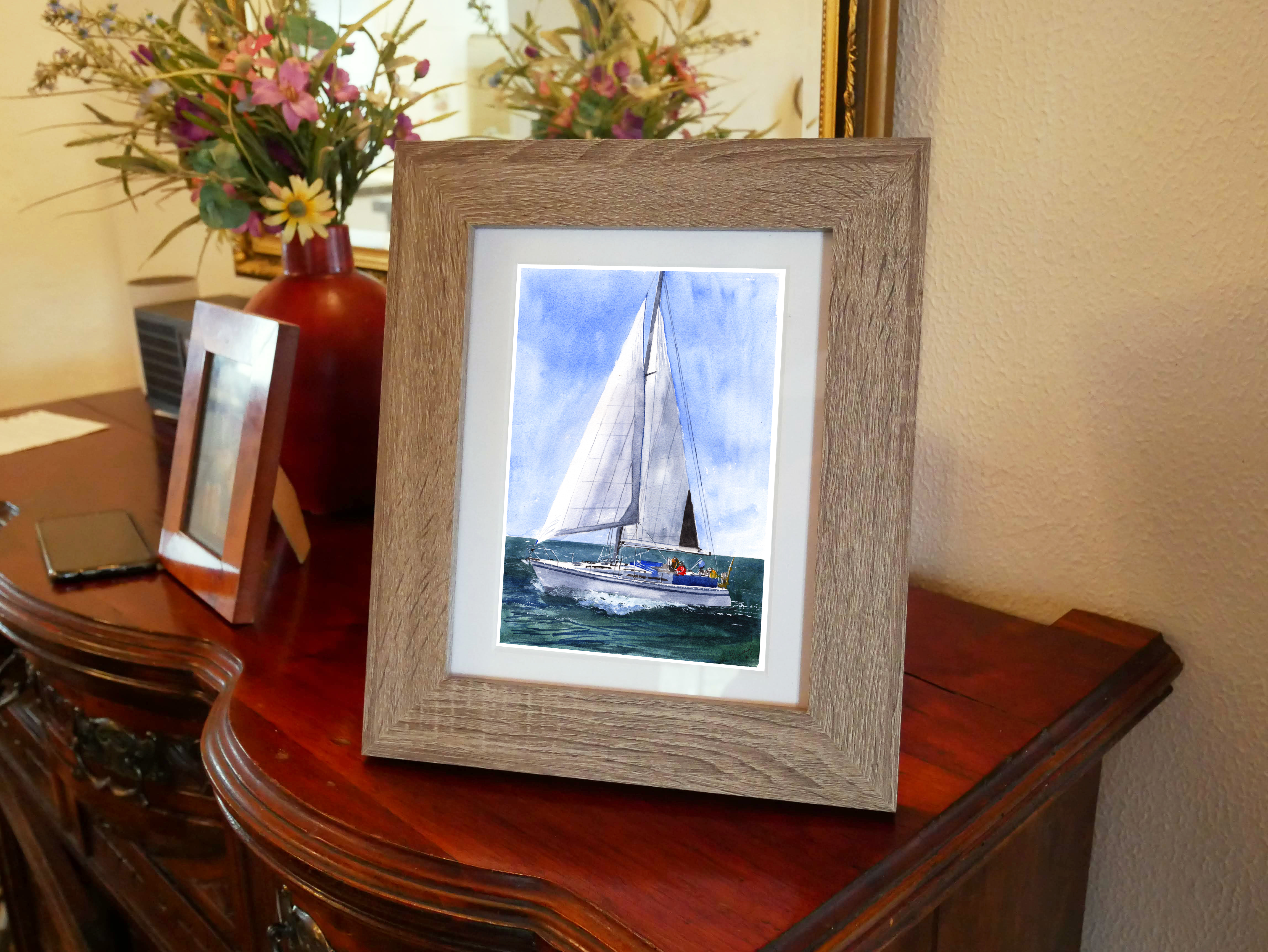 Moody 31 Yacht Print. Westerly Poster. Gifts For Him. Hand Painted Art. birthday gift