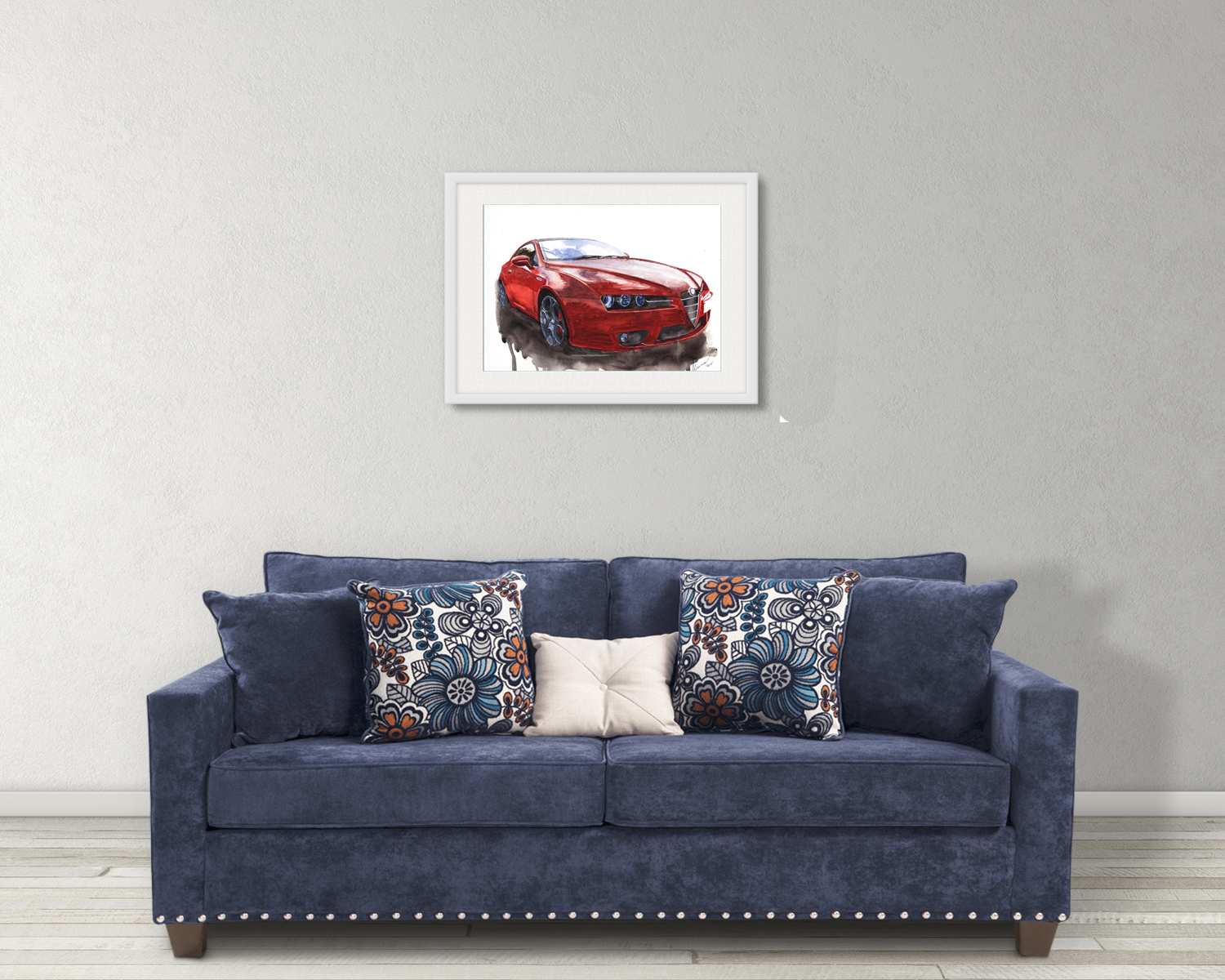 Alfa Romeo 159 Print. Alfa Romeo 159 Poster. Gifts For Him. Hand Painted Art. birthday gift