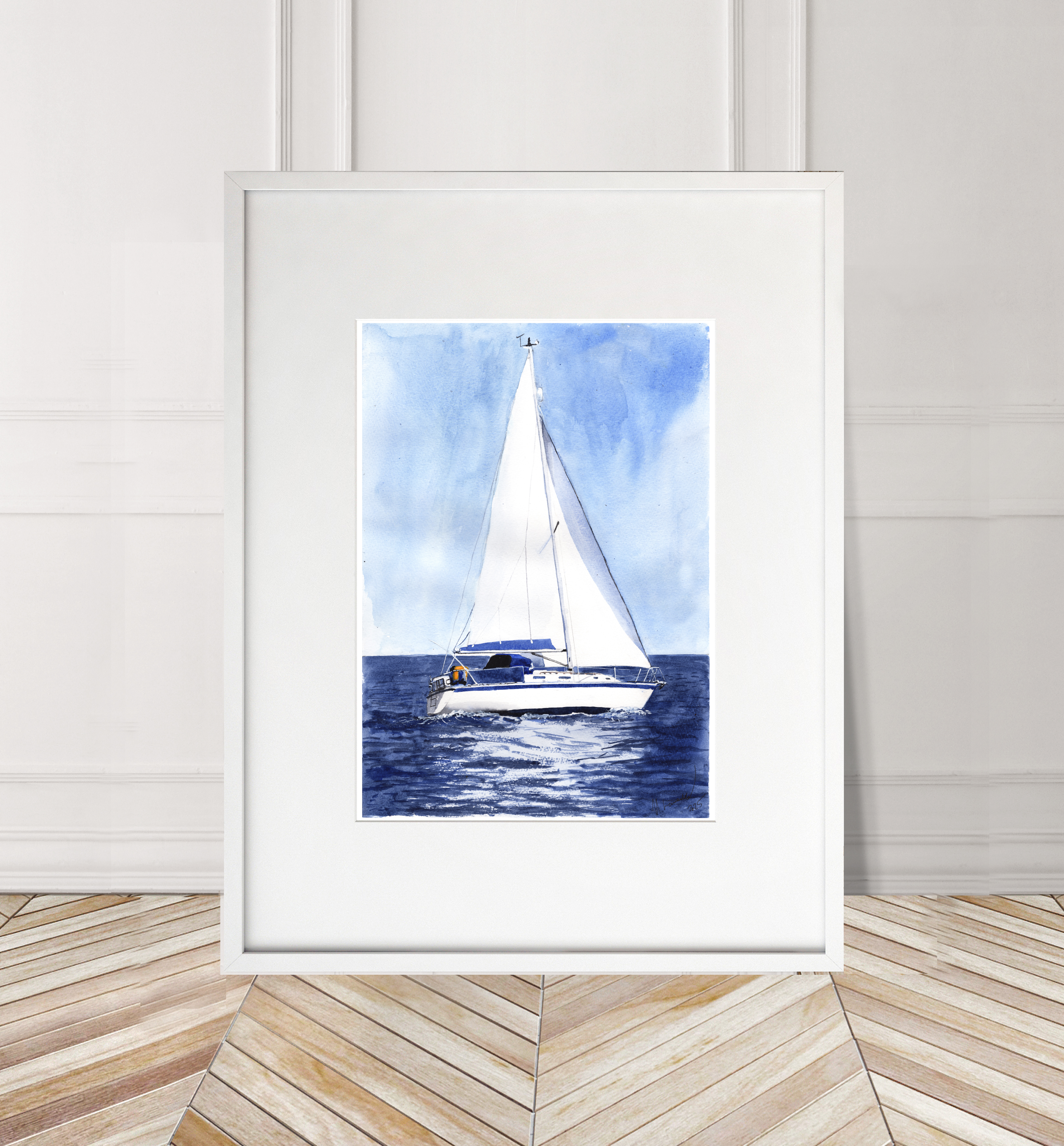 Westerly Fulmar Yacht Print. Westerly Poster. Gifts For Him. Hand Painted Art. birthday gift