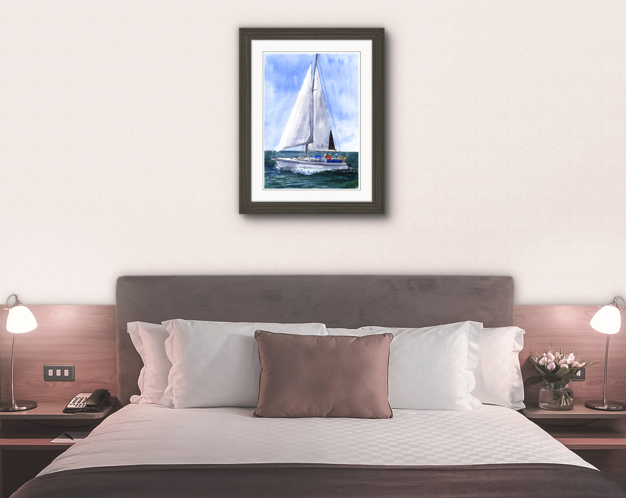 Moody 31 Yacht Print. Westerly Poster. Gifts For Him. Hand Painted Art. birthday gift