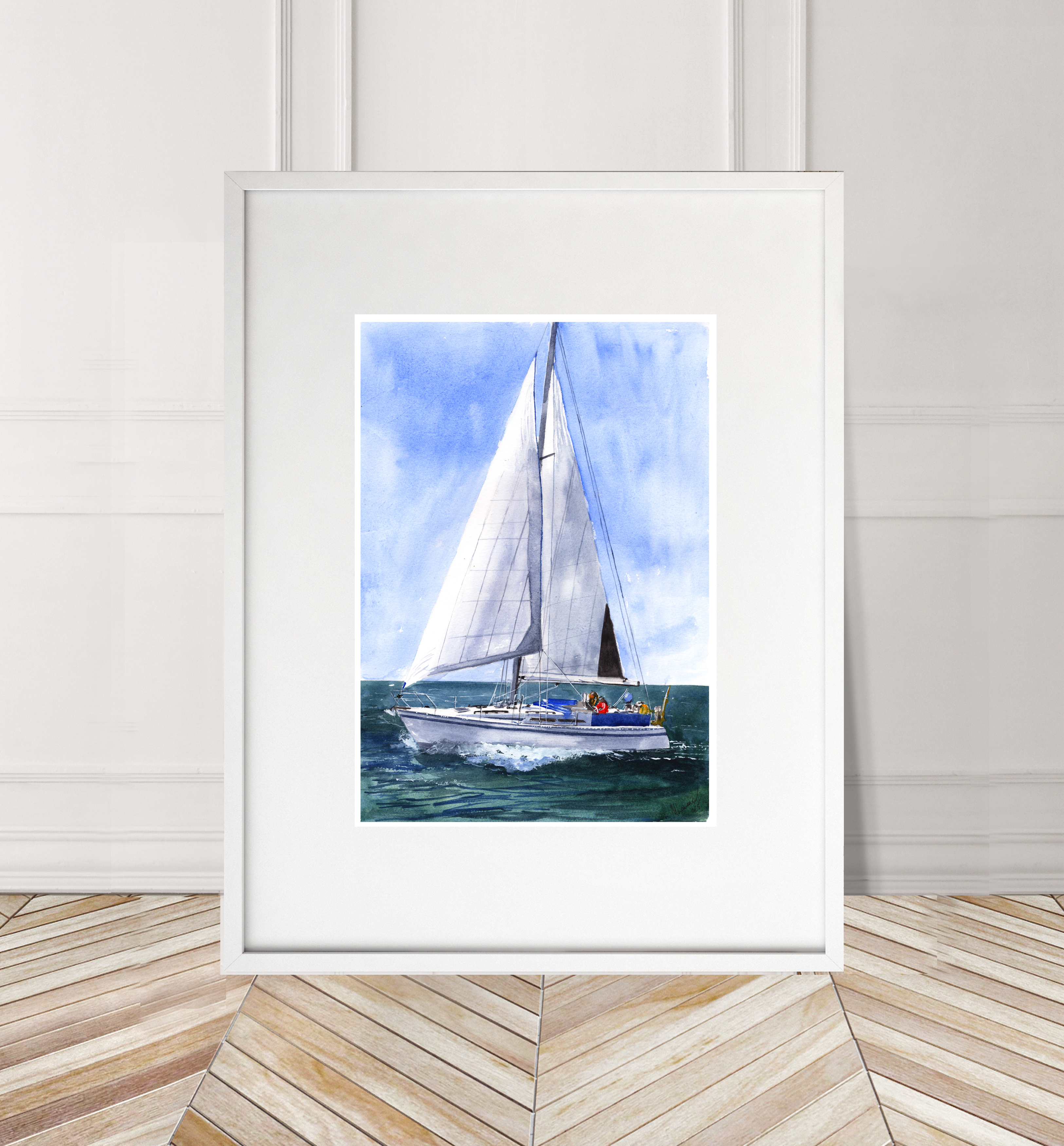 Moody 31 Yacht Print. Westerly Poster. Gifts For Him. Hand Painted Art. birthday gift