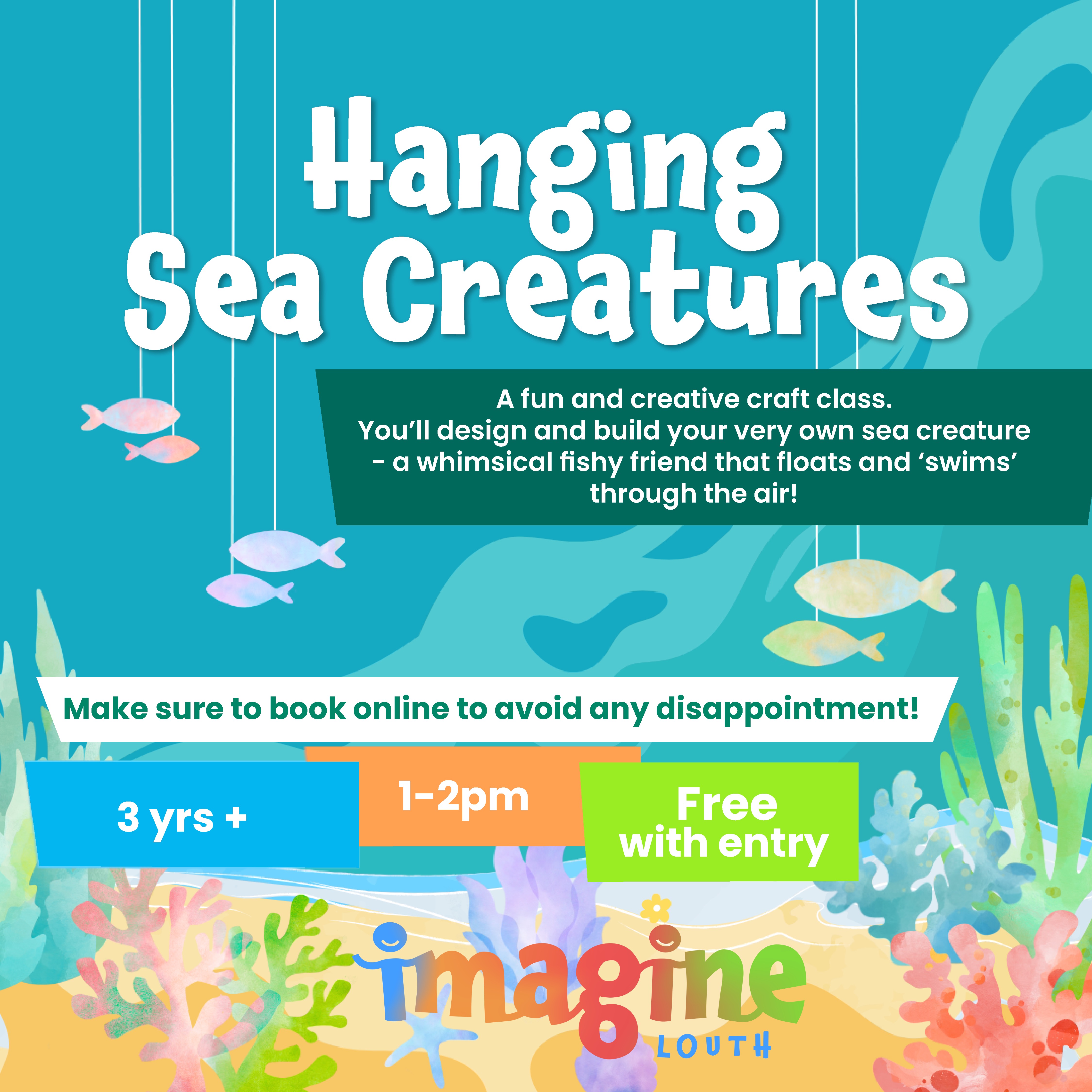 Hanging Sea Creatures - Includes entry to Imagine Louth
