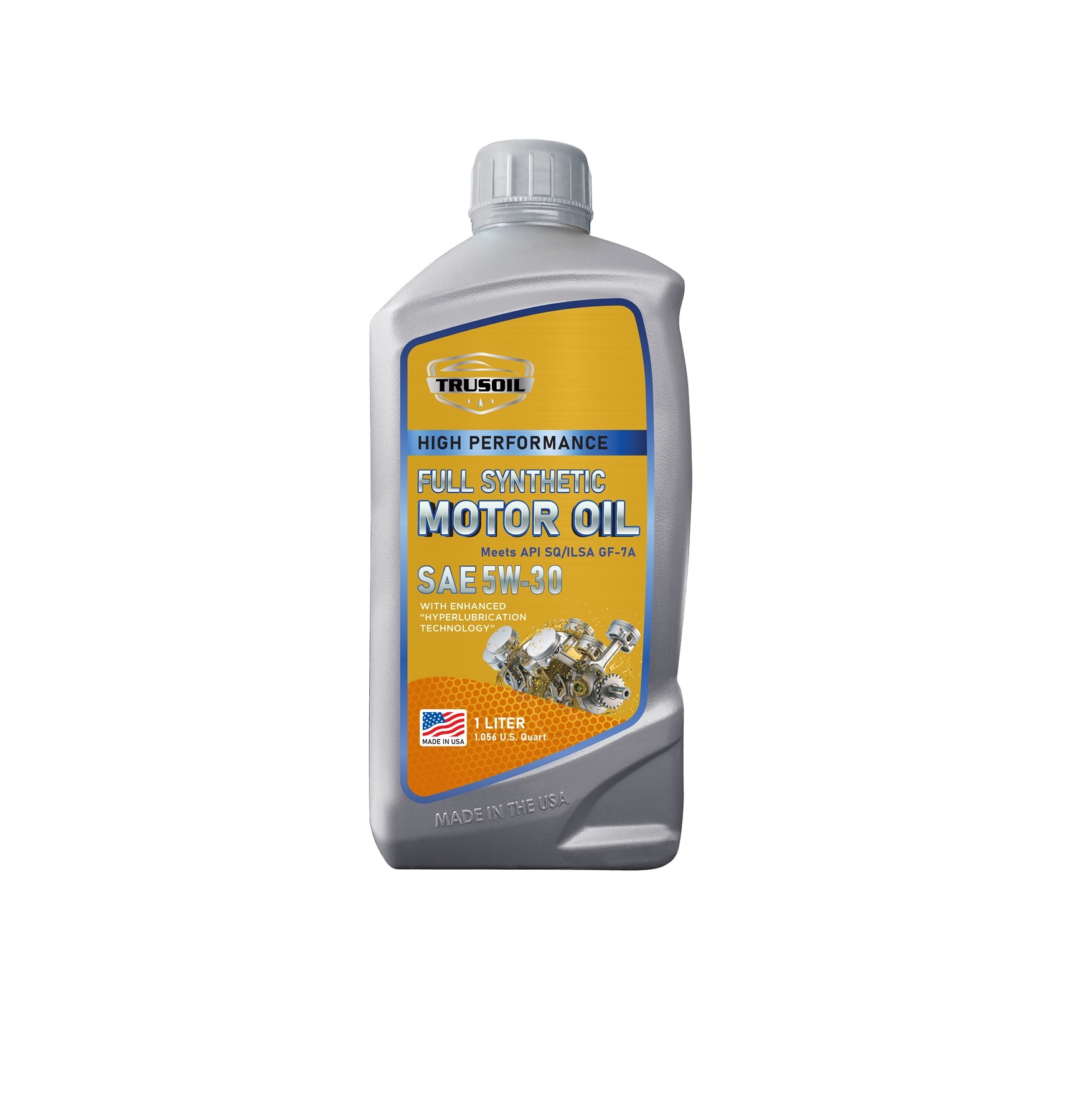 Dầu tổng hợp hoàn toàn động cơ ô tô và xe máy TRUSOIL Full Synthetic SAE 5W-30 SQ GF-7A - Chai 1 Lít