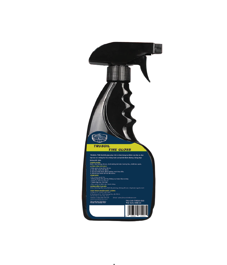 Dưỡng bóng lốp dạng xịt TRUSOIL TIRE GLOSS - Chai xịt 500 ml