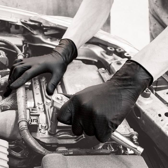 Polyco Bodyguards Finite black GL100 nitrilinės pirštinės, labai stiprios, 6.5g, juodos (100vnt)