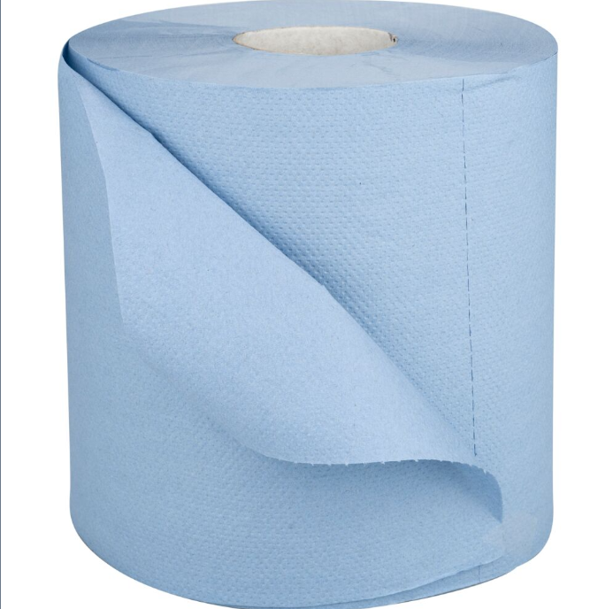 Abena popierinių rankšluosčių ritinys, 2 sluoksnių, 150m x 20cm, mėlynas, iš perdirbto popieriaus