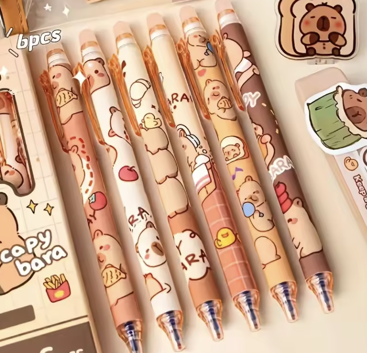 Capybara Gel Pen Set (6pcs) 