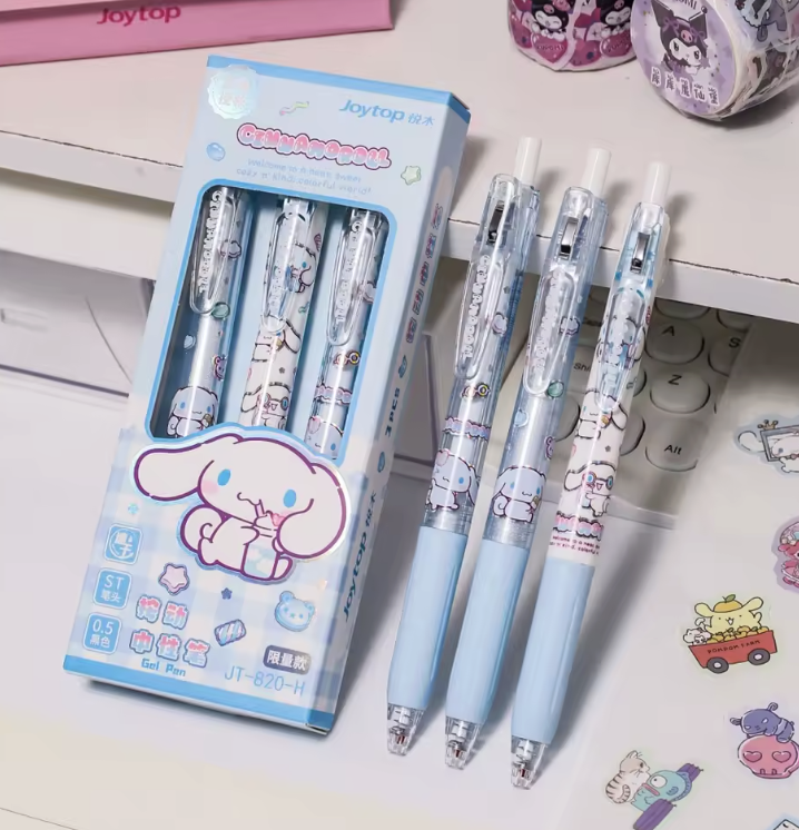 Sanrio Erasable Gel Pen Set (3pcs) blue Cinnamoroll Pens