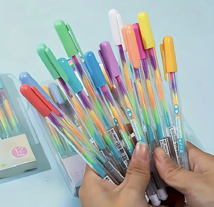 12-Pack Multicolor Gel Highlighter Pens