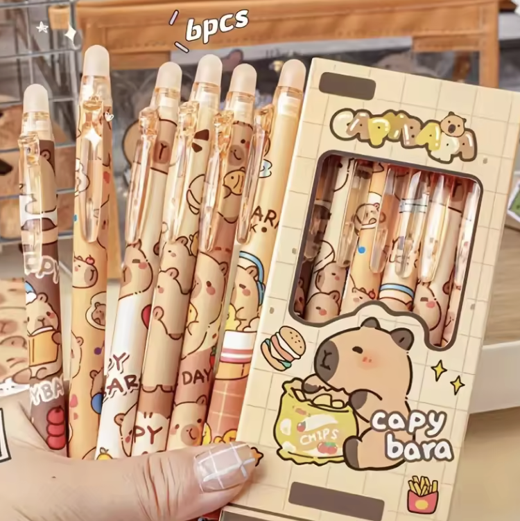Capybara Gel Pen Set (6pcs) 