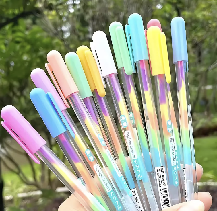 12-Pack Multicolor Gel Highlighter Pens