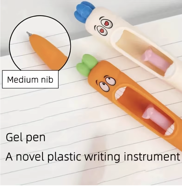 4pcs Multi-Expression Radish Shaped Gel Pens