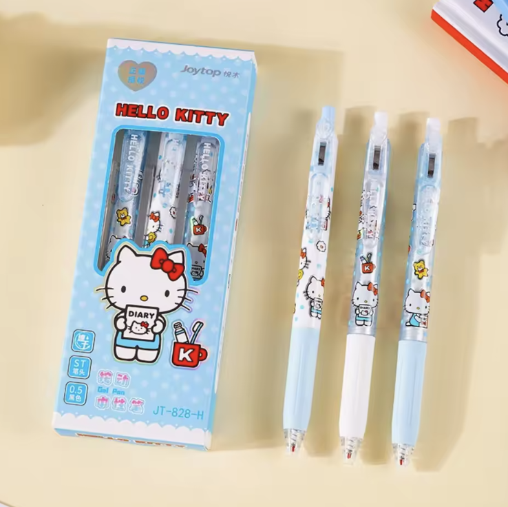 Sanrio Erasable Gel Pen Set (3pcs) Blue Hello Kitty 