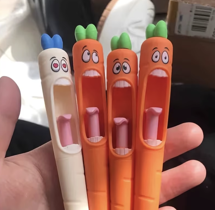 4pcs Multi-Expression Radish Shaped Gel Pens