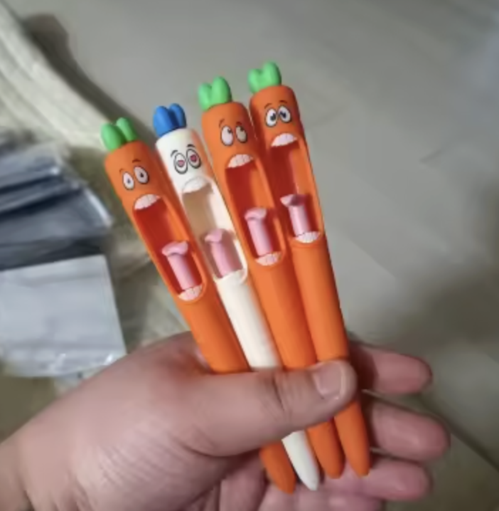 4pcs Multi-Expression Radish Shaped Gel Pens
