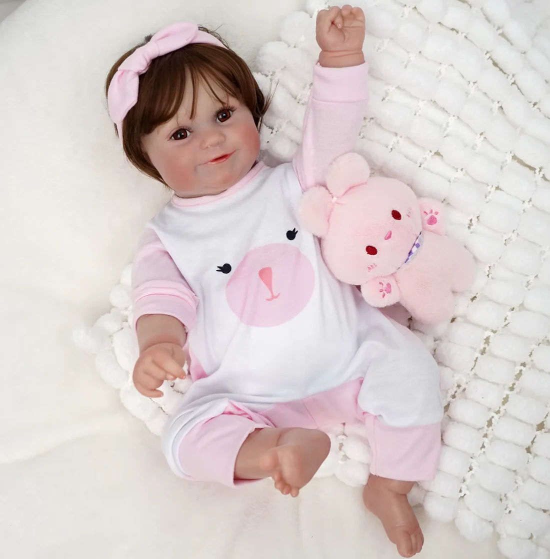 Silicone Reborn Baby Girl Doll "Maddie" - 50cm Full Vinyl Body 