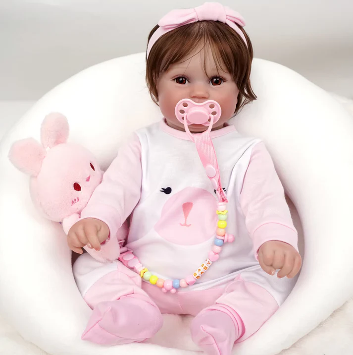Silicone Reborn Baby Girl Doll "Maddie" - 50cm Full Vinyl Body 