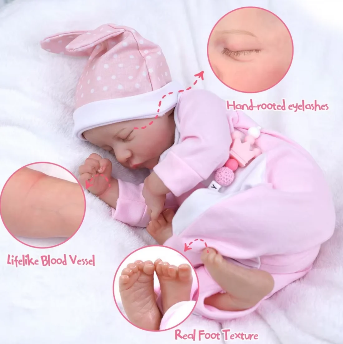 Levi Reborn Baby Doll: 17-Inch Realistic Newborn with 3D Skin Tone – Available in Full Vinyl or Cloth Bod
