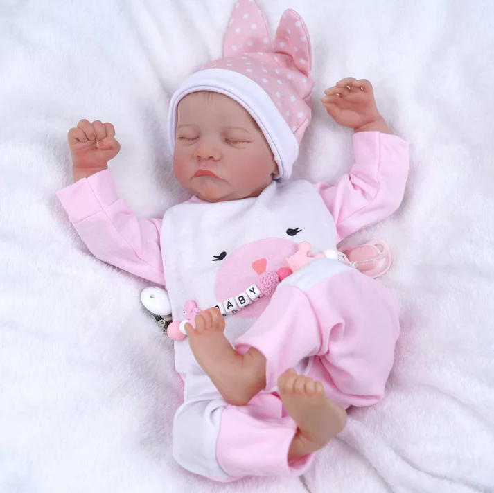 Levi Reborn Baby Doll: 17-Inch Realistic Newborn with 3D Skin Tone – Available in Full Vinyl or Cloth Bod