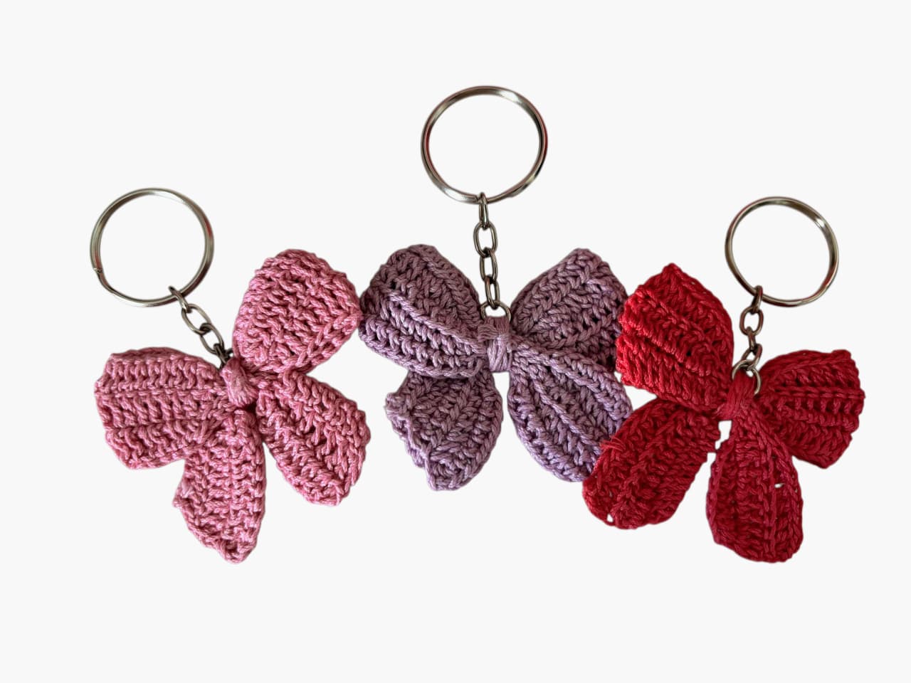 Blush & Berry Bow Keychain
