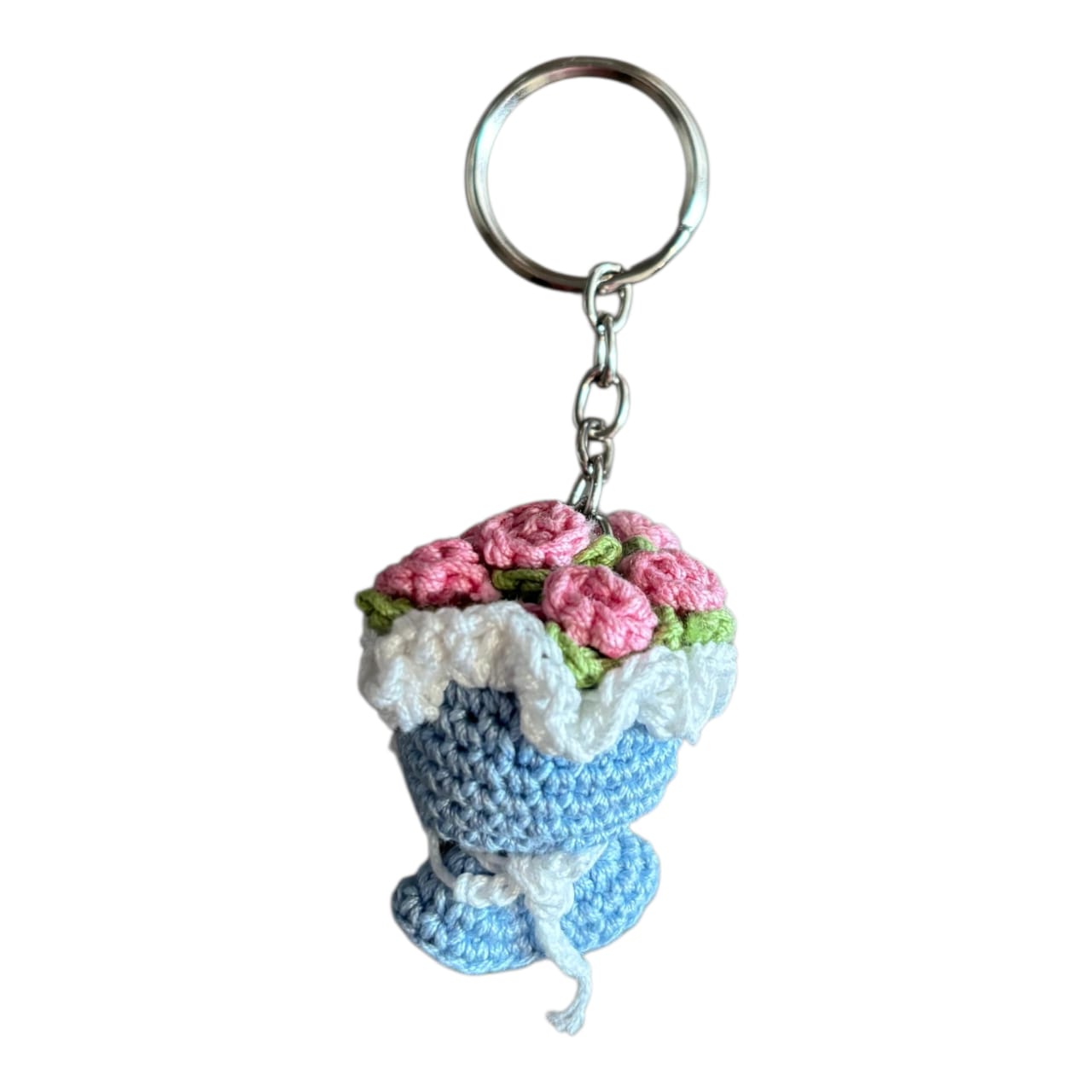 Mini Crochet Flower Bouquet Keychain