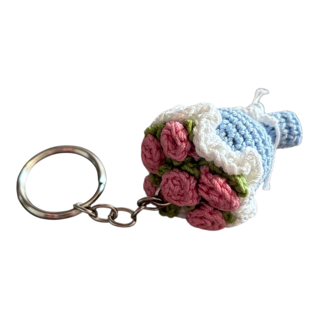 Mini Crochet Flower Bouquet Keychain