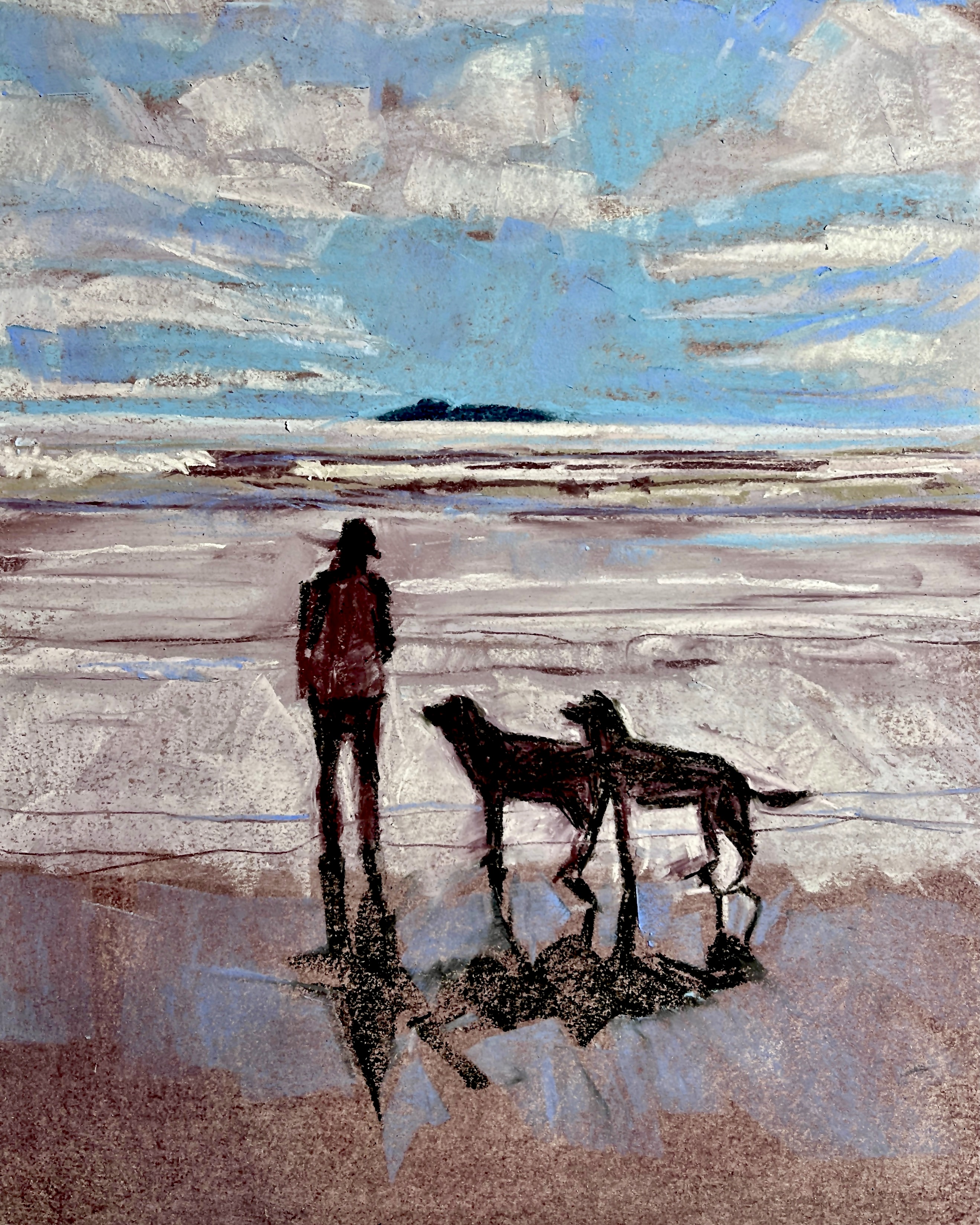 'Evening Beach Walk'  Bamburgh Beach Northumberland