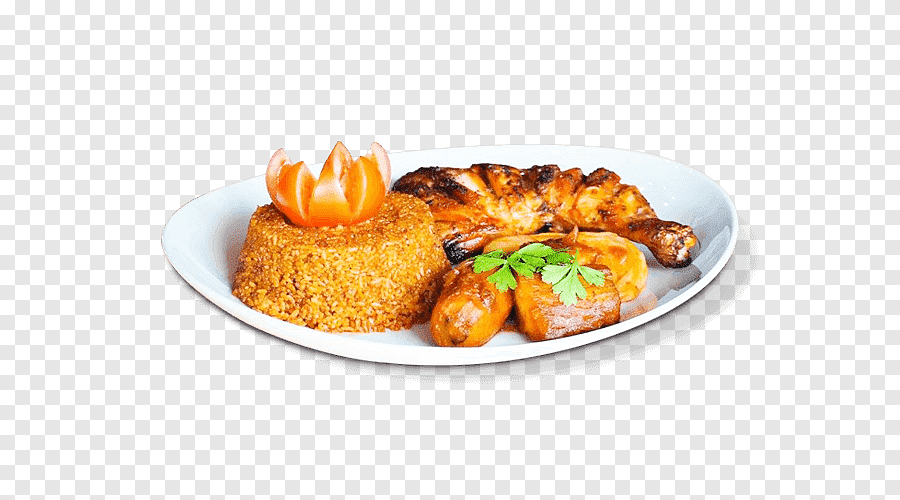 Yassa au poulet avec du riz 