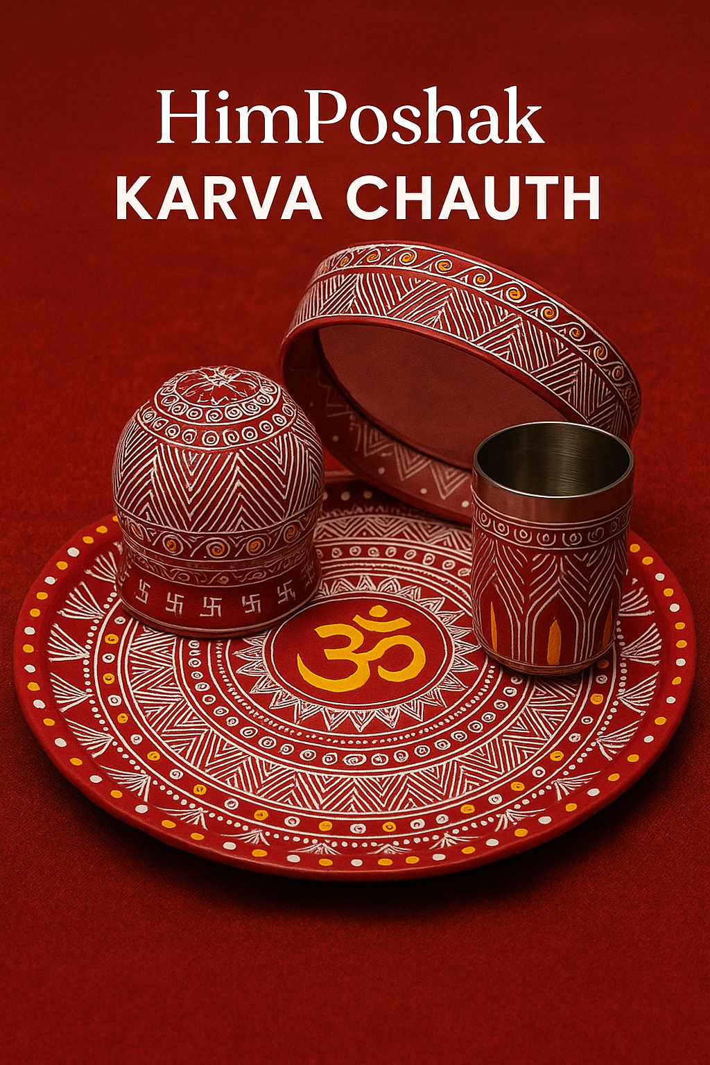 Traditional Design karva chauth special thali