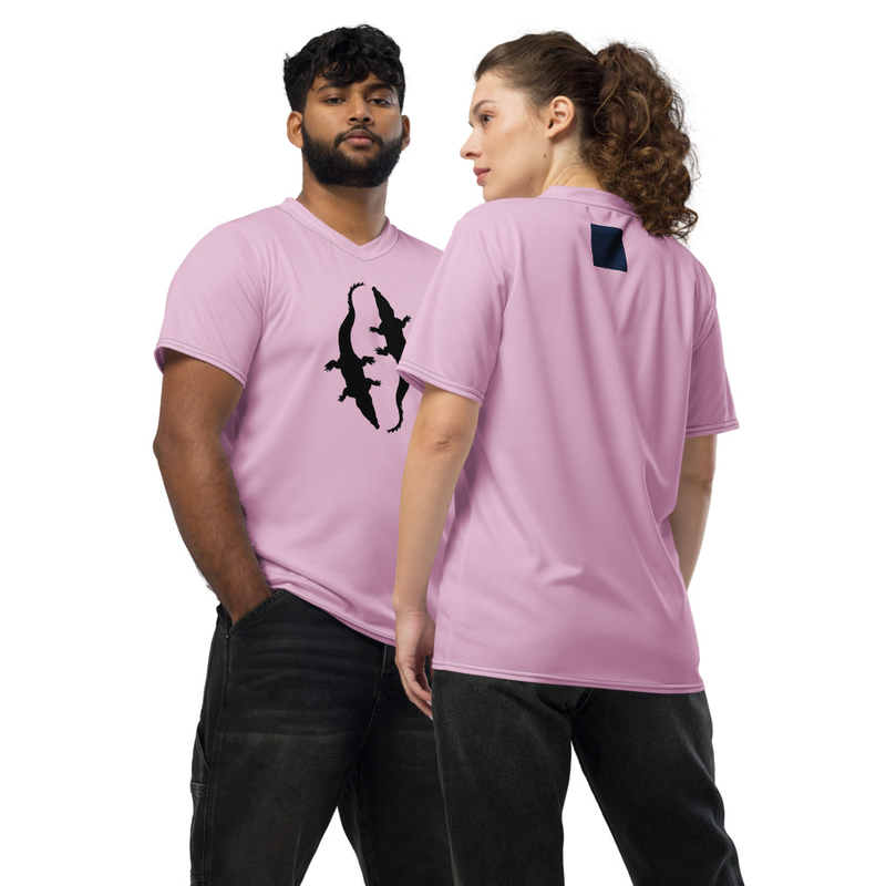 Pink gator Recycled unisex sports jersey
