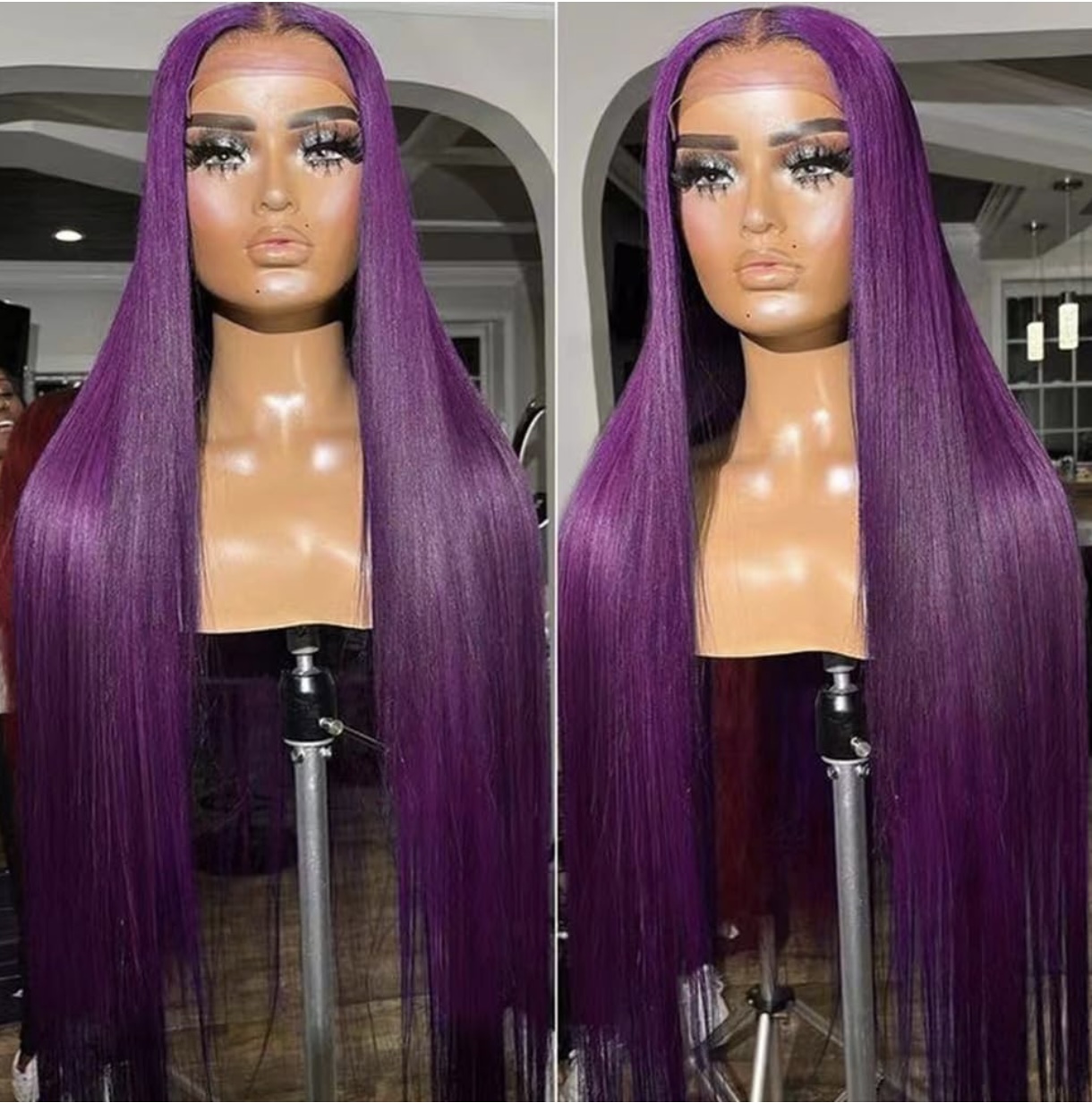 Purple Synthetic Lace Front Wig