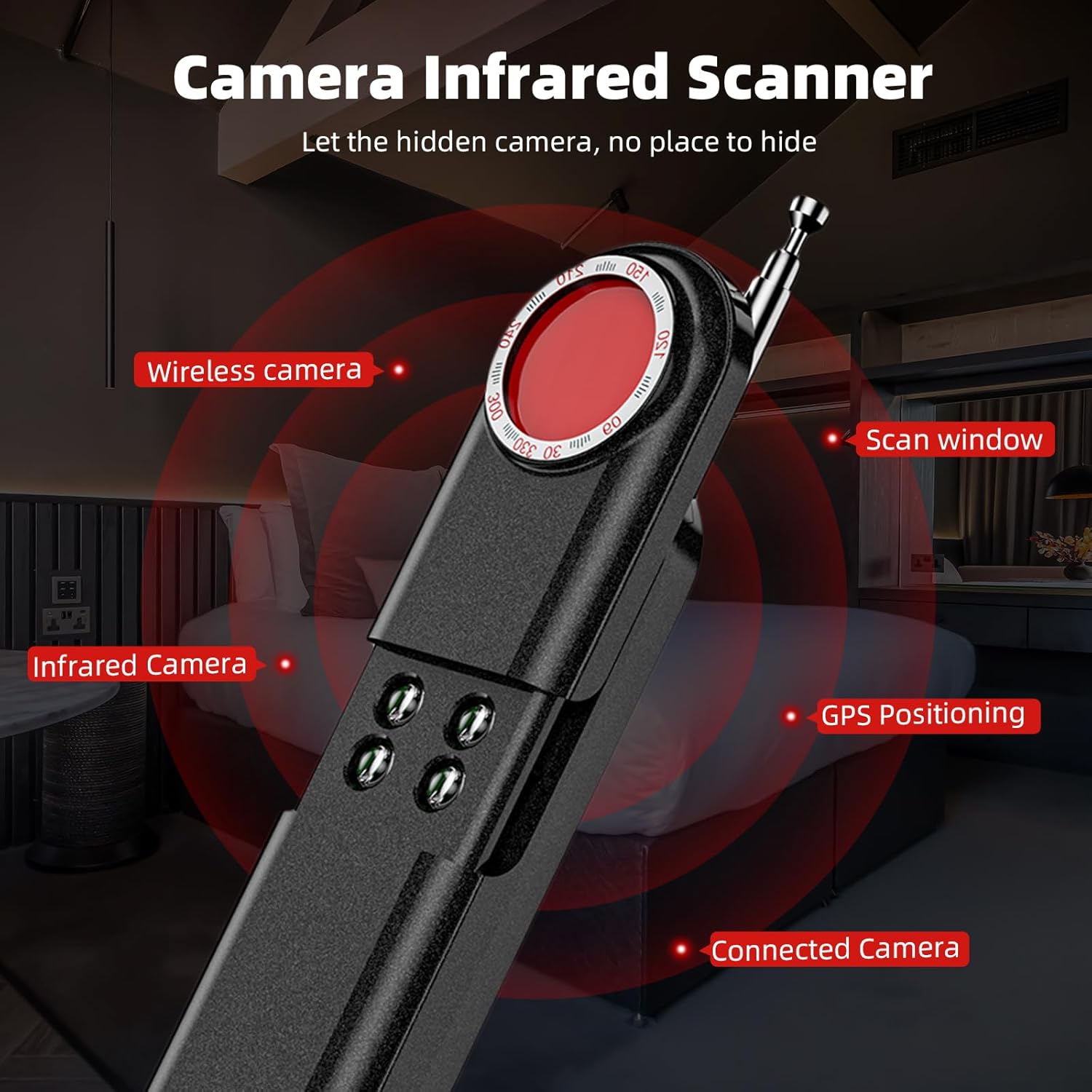 Aroeally Hidden Camera Detector (Black)