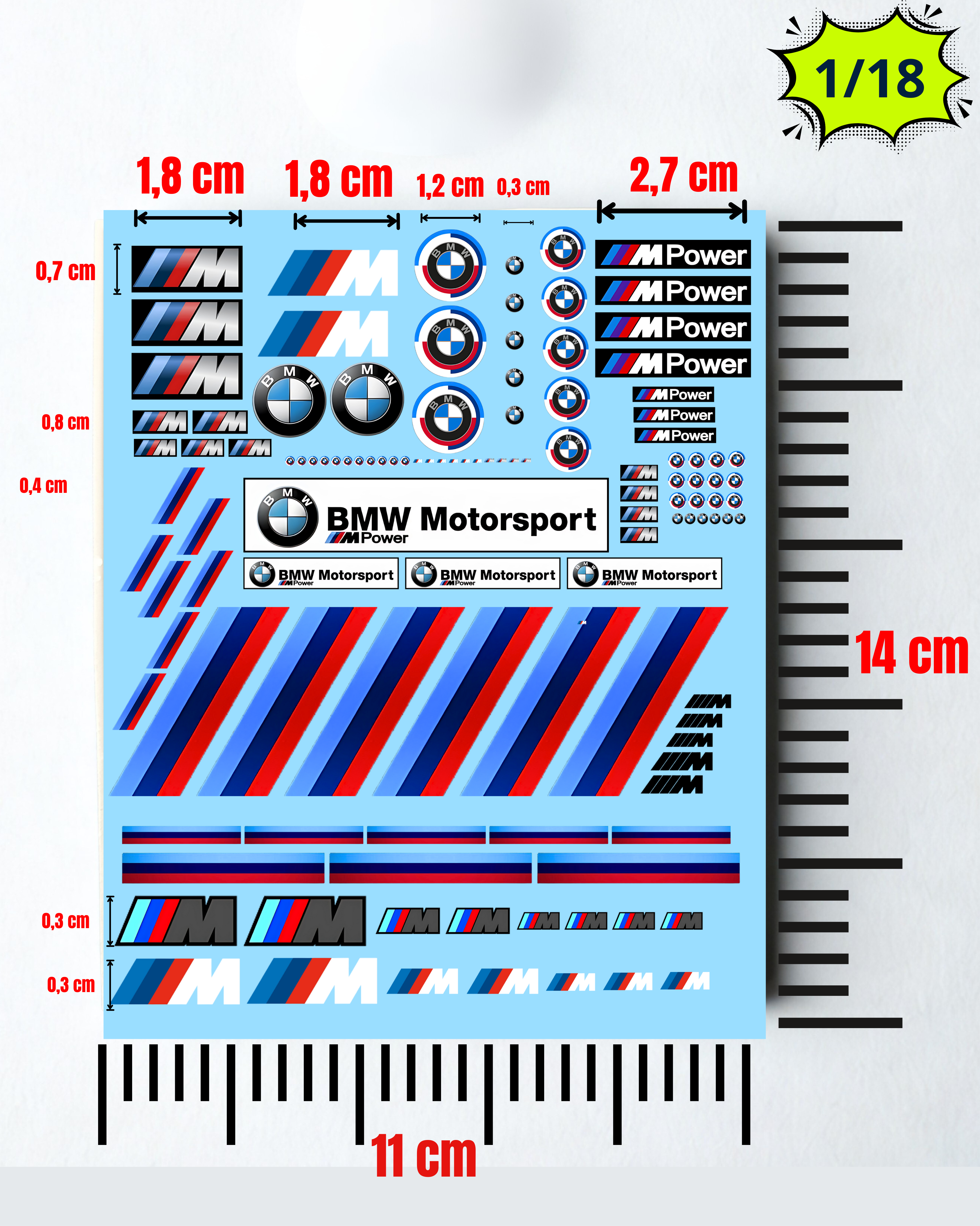 Décalcomanies à l'eau "BMW-MOTORSPORT-M"