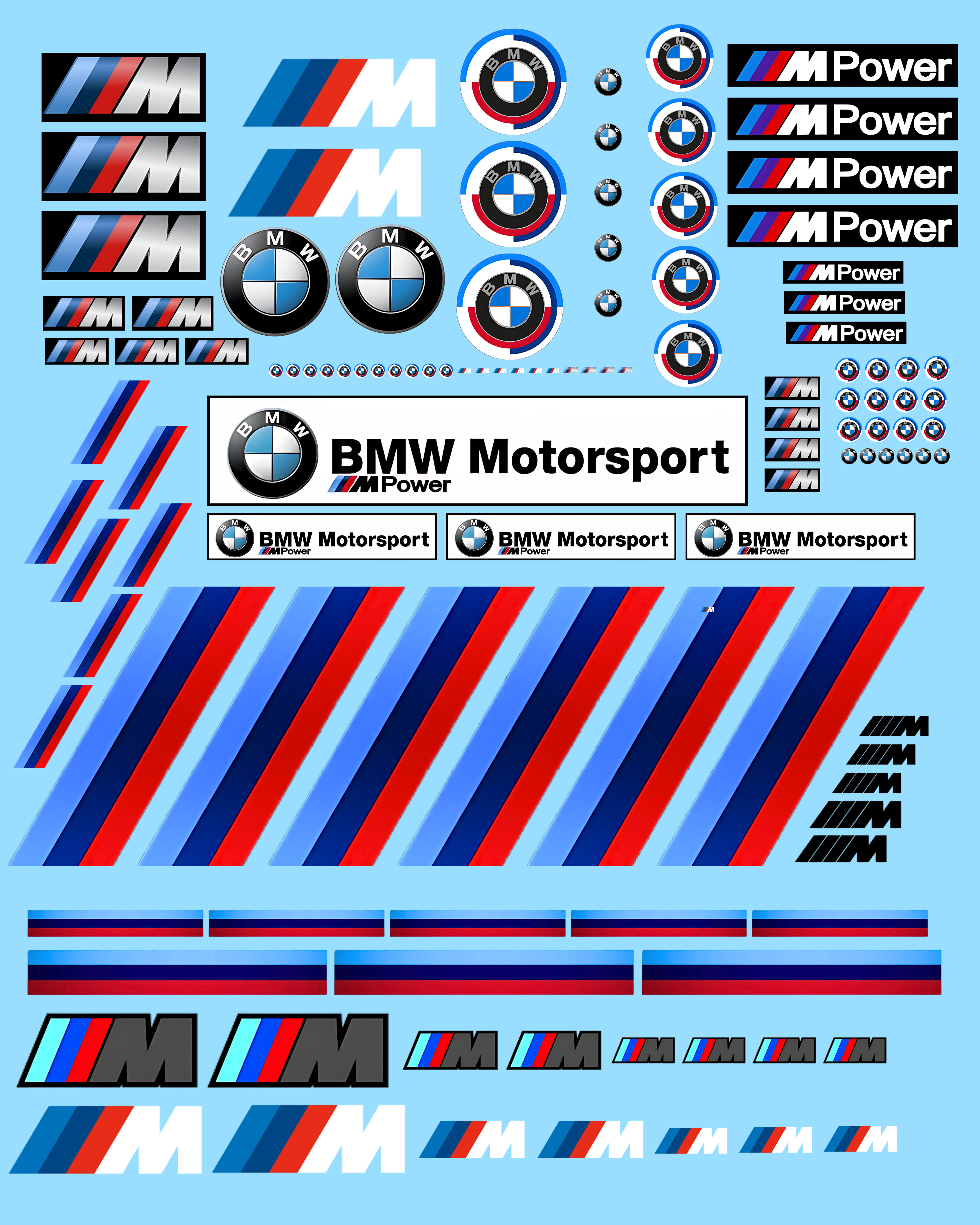 Décalcomanies à l'eau "BMW-MOTORSPORT-M"