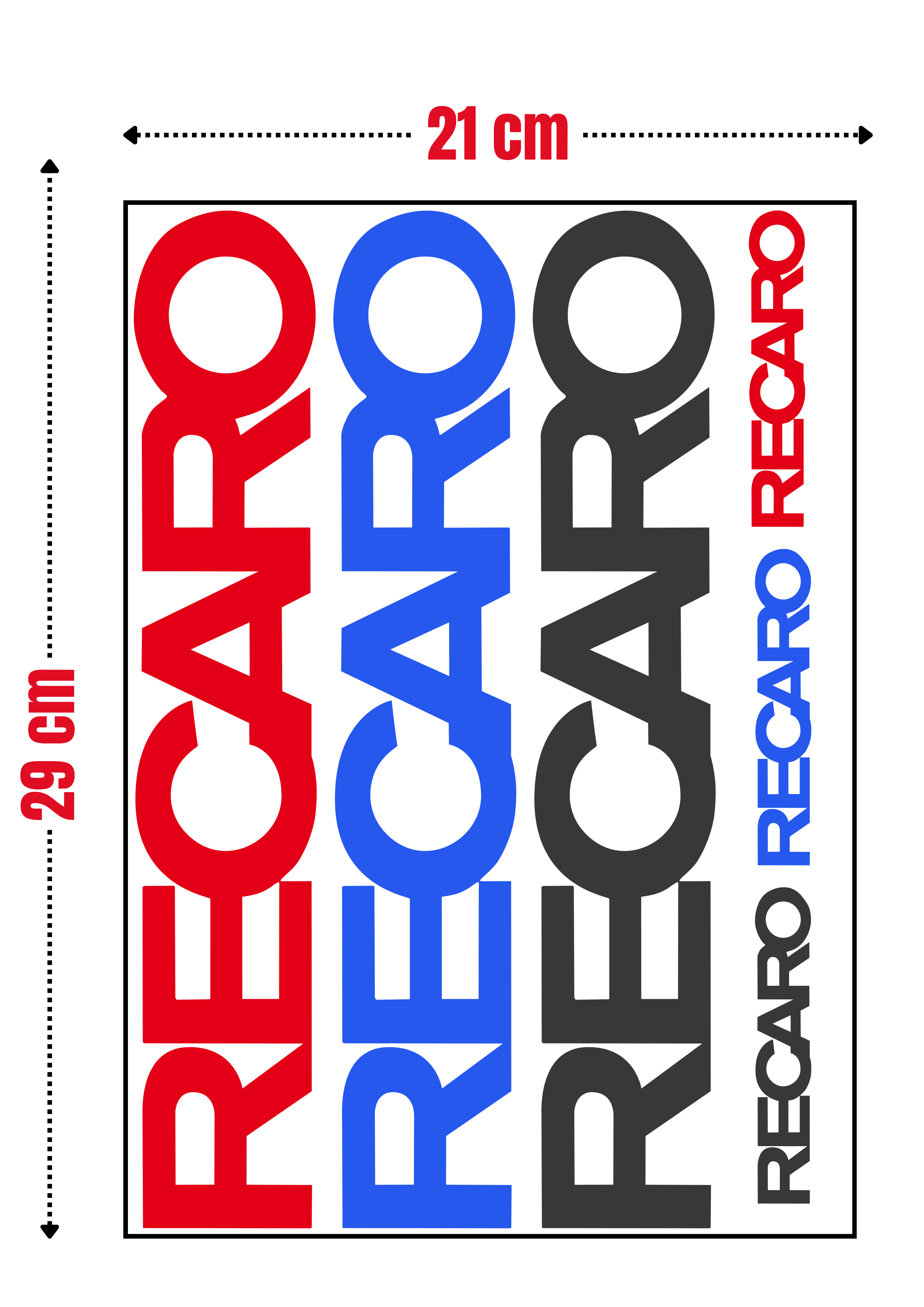6 Stickers XXL "RECARO"