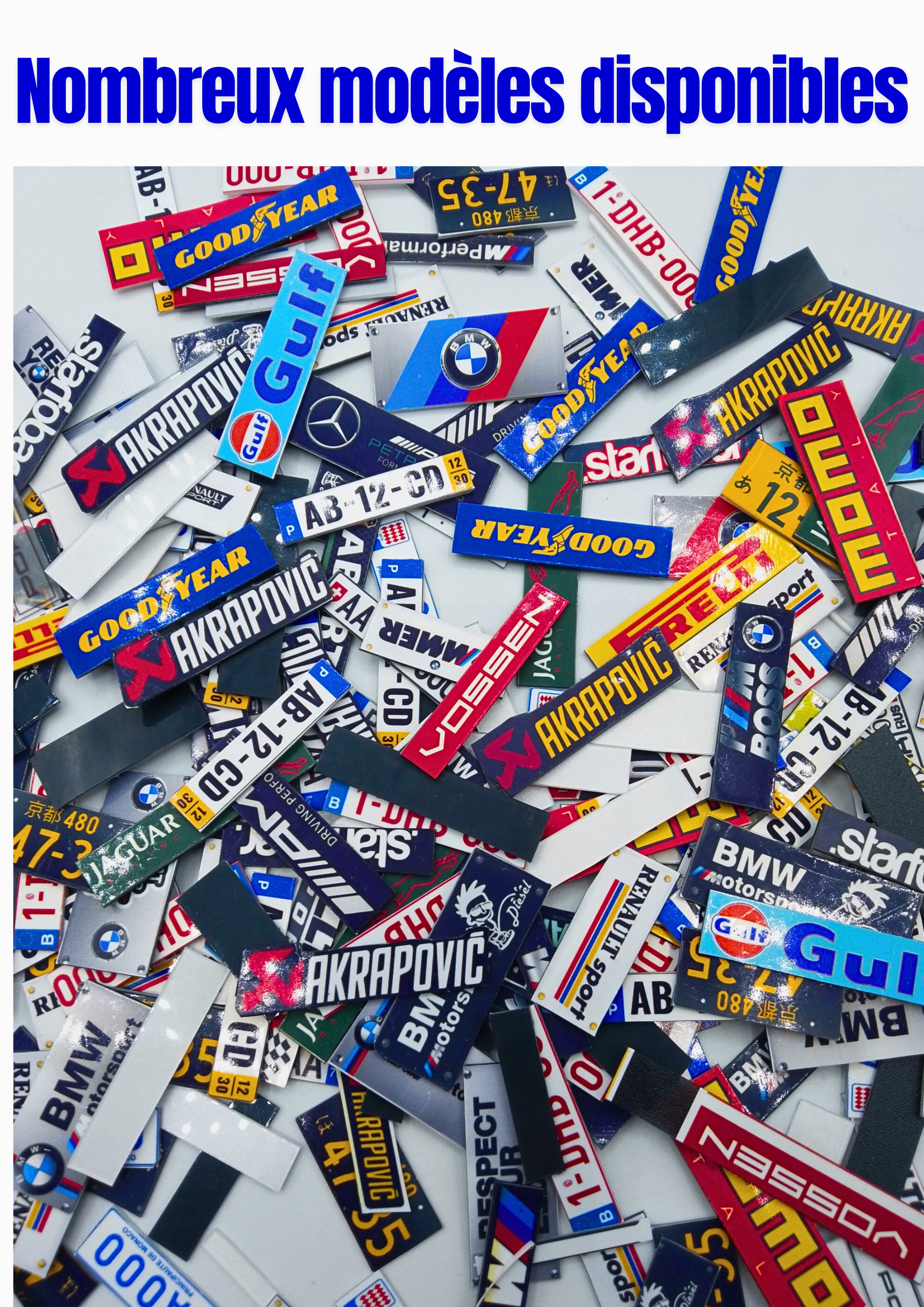 6X Plaques Immatriculation Déco Miniatures "BMW M POWER"