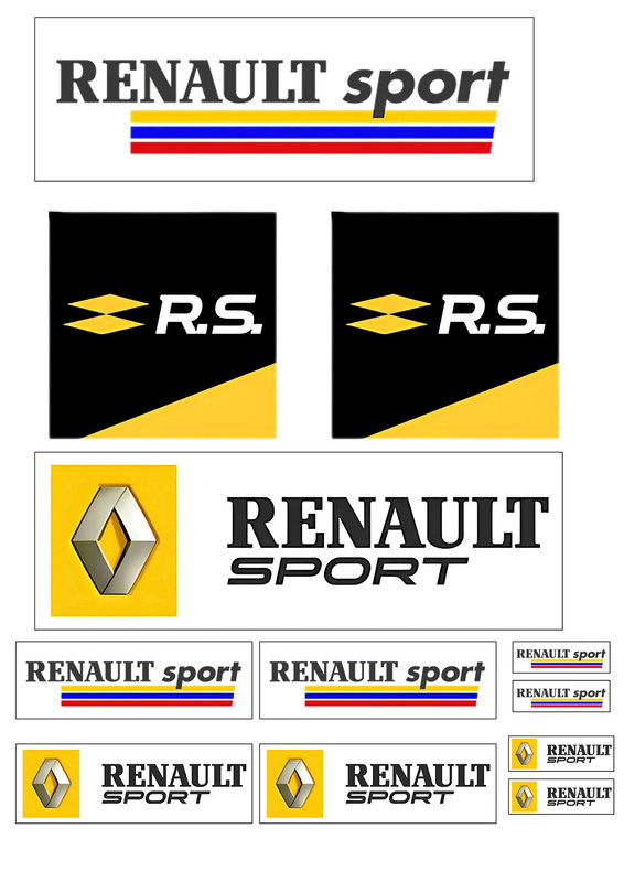 12 Stickers Vinyle Waterproof "RENAULT SPORT"