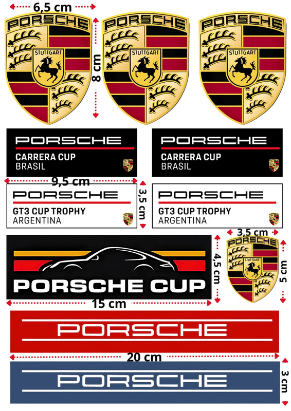 11 Stickers XXL "PORSCHE" vinyle waterproof"