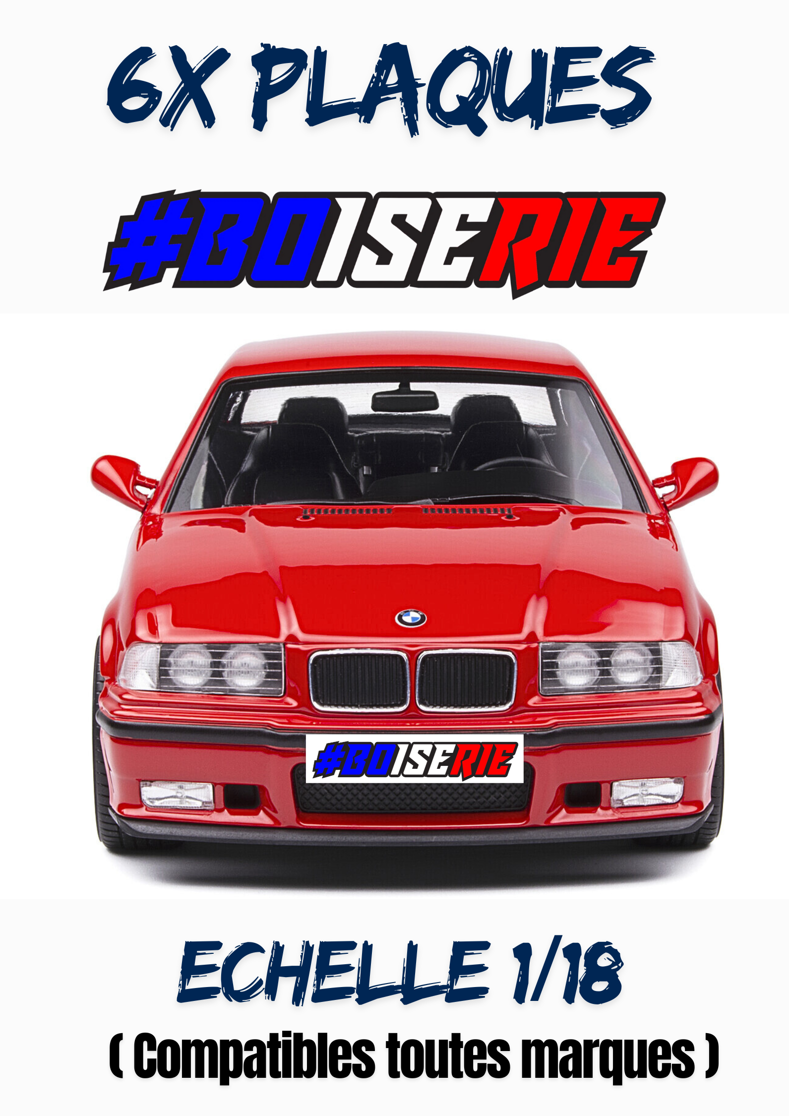 6 Plaques Immatriculation Déco "LA BOISERIE"