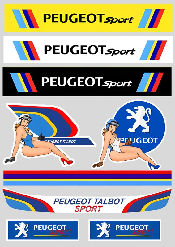 9 Stickers XXL "PEUGEOT TALBOT SPORT"