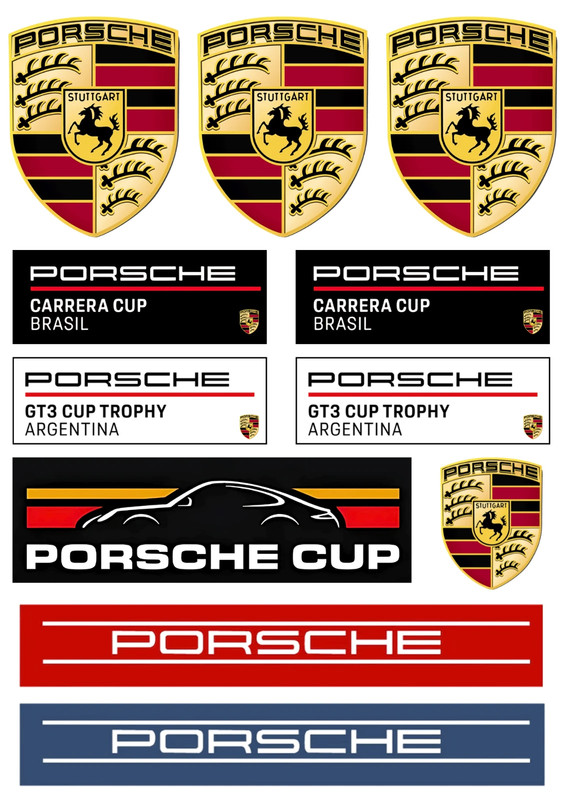 11 Stickers XXL "PORSCHE" vinyle waterproof"