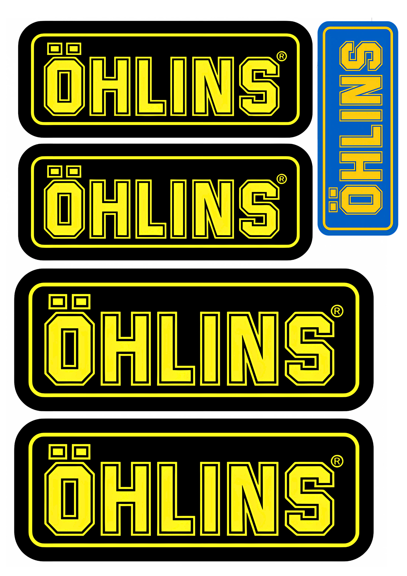 5 Stickers XXL "OHLINS" vinyle waterproof