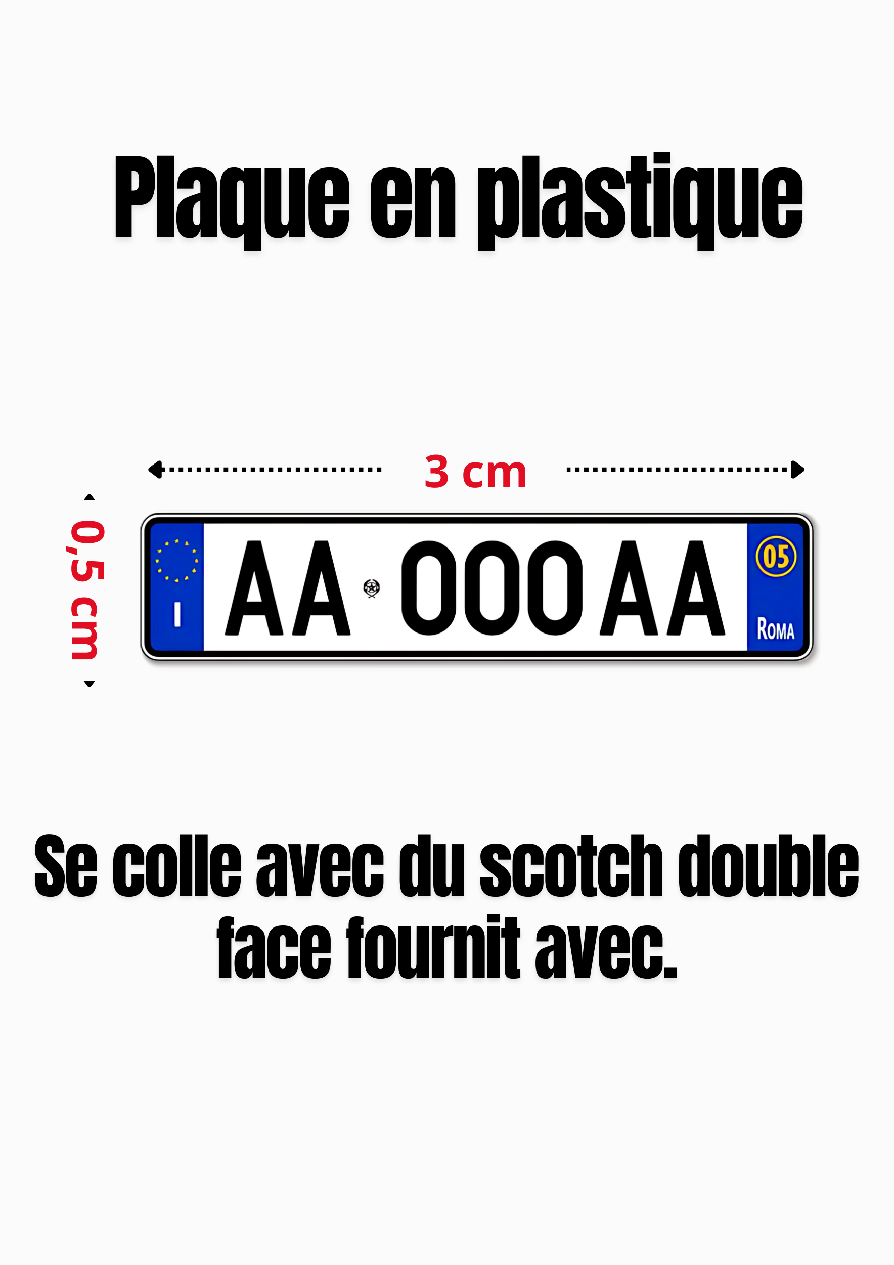 6X Plaques Immatriculation Miniatures "FRANCE"