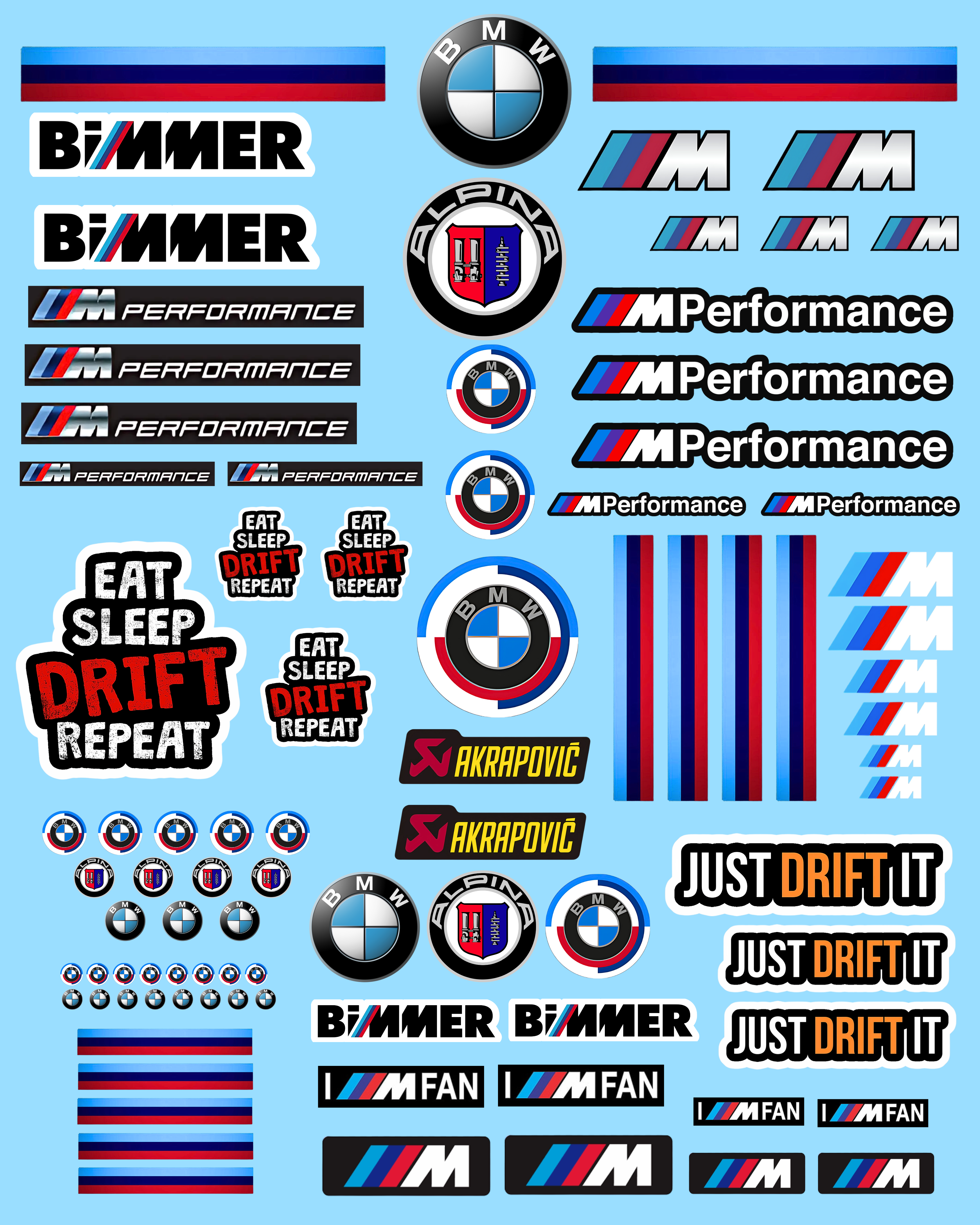 Décalcomanies à l'eau "BMW MOTORSPORT"