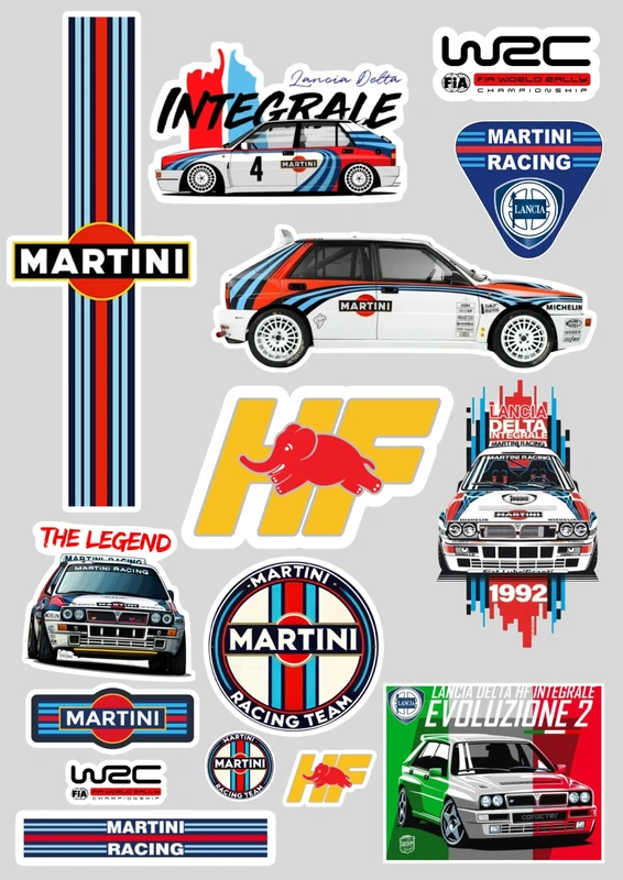 15 Stickers "LANCIA HF INTEGRAL RALLYE"
