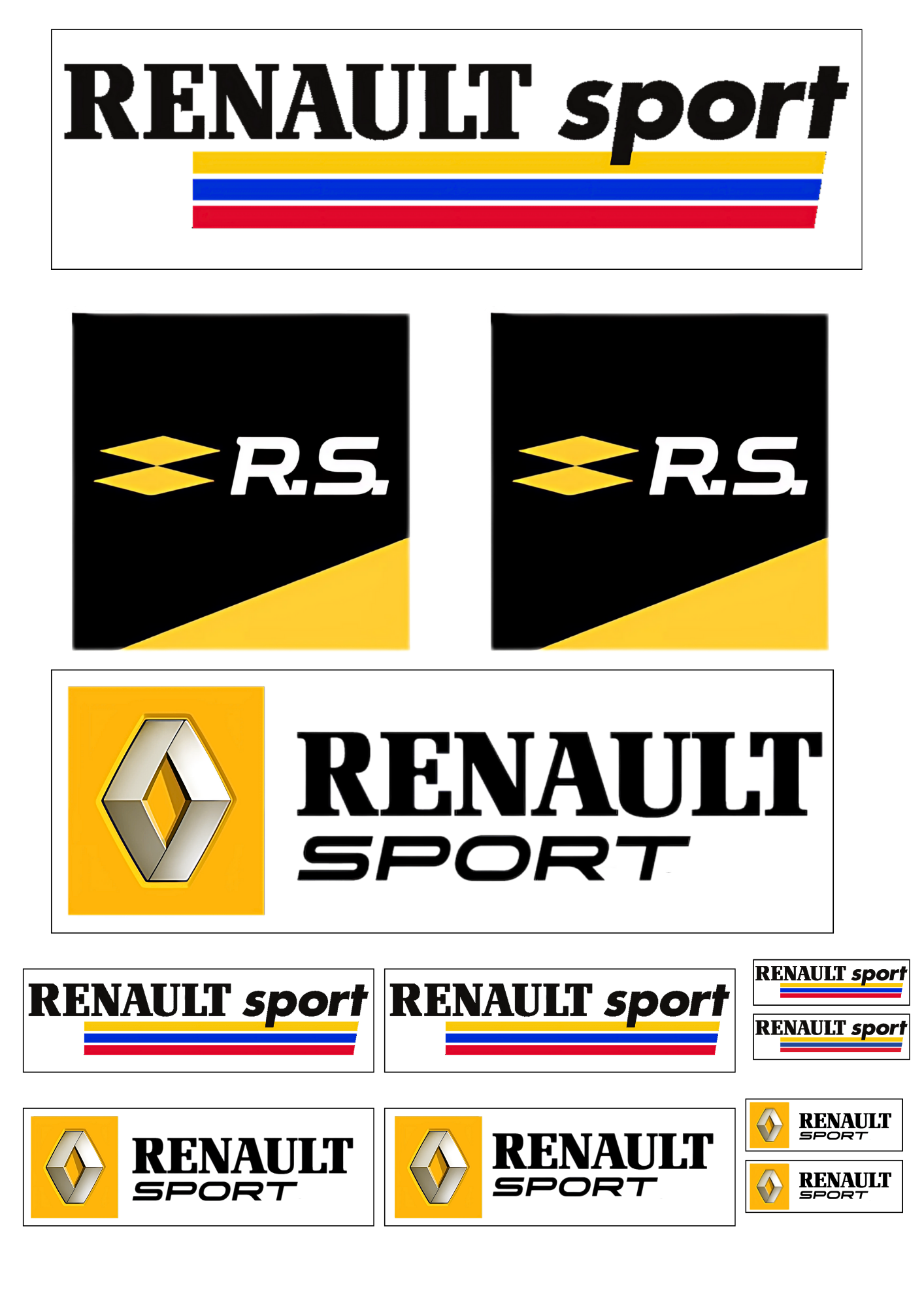 12 Stickers Vinyle Waterproof "RENAULT SPORT"