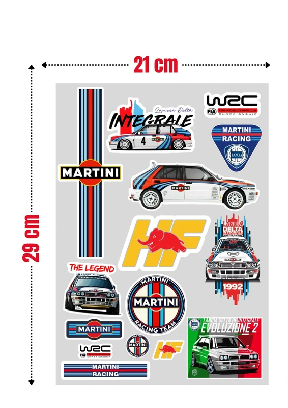 15 Stickers "LANCIA HF INTEGRAL RALLYE"